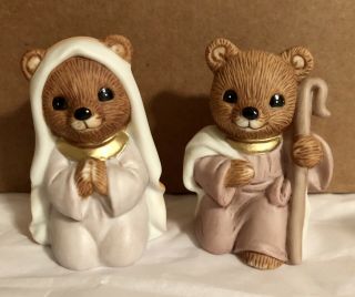 Homco 11 Pc Teddy Bear Nativity Set 5412 Ceramic Baby Jesus Mary Joseph 3