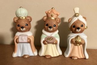 Homco 11 Pc Teddy Bear Nativity Set 5412 Ceramic Baby Jesus Mary Joseph 4