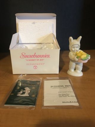 Dept 56 Snowbunnies A Basket Of Joy Box & Packaging Snowbaby