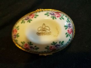 Large Porcelain Egg Shape Hinged Top Trinket Box 3