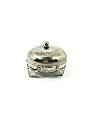 Little silver plated vintage ring box,  retro trinket box,  small jewelry box 4