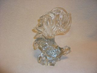 Heavy Crystal Glass Rooster Figurine
