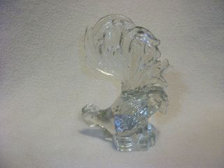 Heavy Crystal Glass Rooster Figurine 3