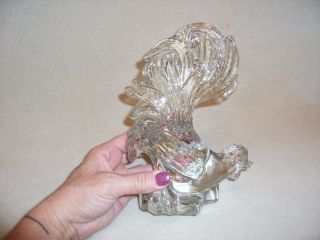 Heavy Crystal Glass Rooster Figurine 5