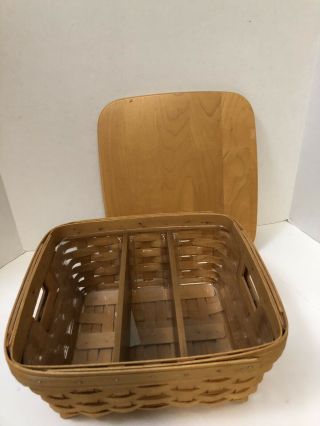 Longaberger Small Storage Solutions Basket,  Protector,  Woodcrafts Lid & Dividers