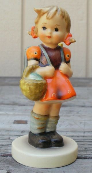 Vintage Goebel Hummel Germany School Girl Backpack Figurine 81,  4 1/2 "