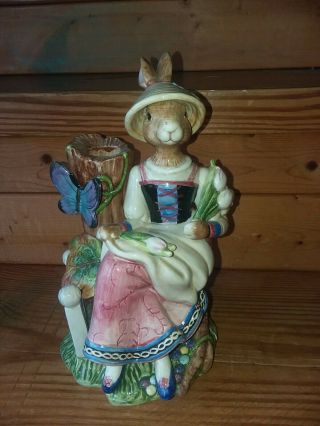 Fitz & Floyd Classics Old World Rabbits (female) Candleholder Retired
