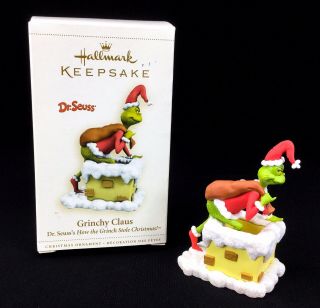 2006 Hallmark Keepsake Dr.  Seuss Grinch Stole Christmas Grinchy Claus Ornament