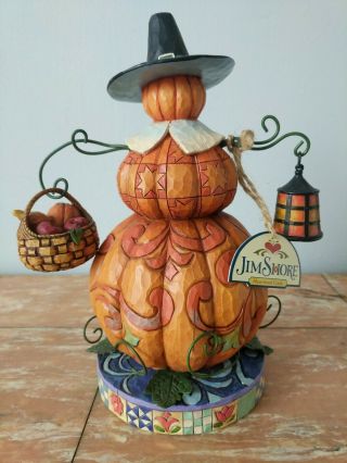 Jim Shore Heartwood Creek Pumpkin Pilgrim Pilgrim Patch Box 4009013 Thanksgiving