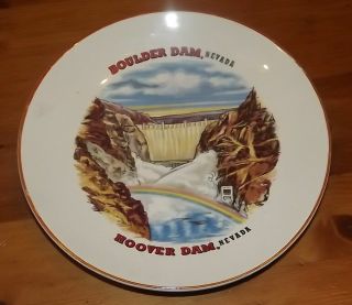 Vintage Souvenir Plate Boulder Dam Hoover Dam Nevada Plate