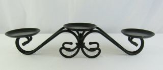 Longaberger Wrought Iron Pillar Stand 3 Candle Holder With Maple Leaf