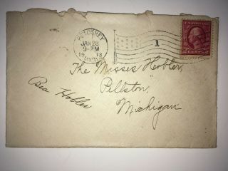 7 Antique Stamped Envelopes With Washington Red Two 2 Cent Stamp