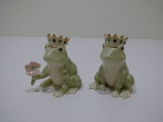 Lenox Frog Prince And Princess Salt And Pepper Shakers Pair