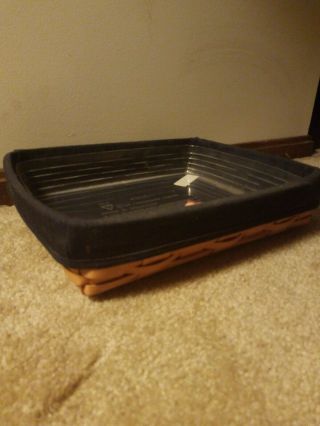 Longaberger 2001 Paper Tray Basket With Plastic Liner And Protector
