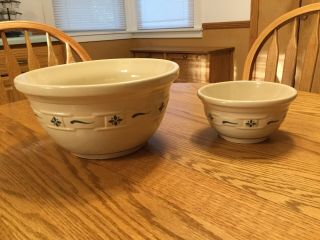 Longaberger Woven Traditions Blue Mixing Bowls - Set Of 2 2