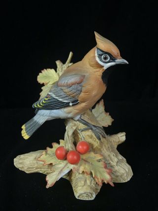 Vintage Andrea By Sadek Bird Figurine Cedar Waxwing Japanese China