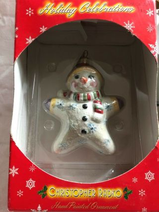 Christopher Radko Holiday Celebration Snowman Ornament - NIB 2