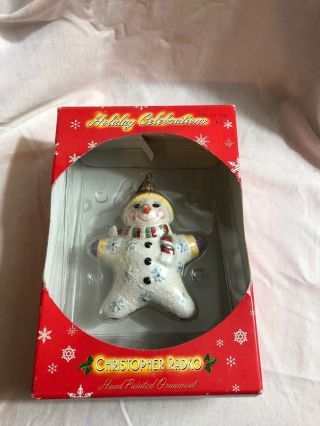 Christopher Radko Holiday Celebration Snowman Ornament - NIB 3