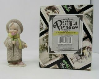 Enesco Little Girl Figurine Pretty As A Picture 1996 Red Rose Is For Love 923656
