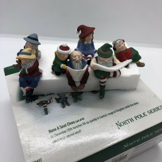 Dept 56 North Pole Series Have A Seat Elves Gnomes (6) Accessories 56437
