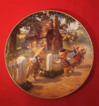 Vintage The Three Little Pigs Knowles Classic Fairy Tales Collective Plate 1991 5