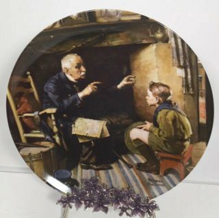 1988 Norman Rockwell Collector Plate " The Veteran " By Edwin M.  Knowles