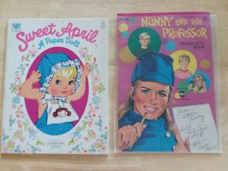 Vintage 1971 Nanny And The Professor Paper Doll Book And 1973 Sweet April