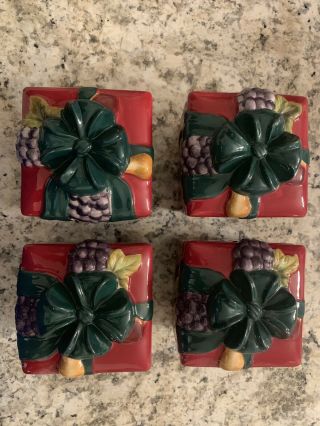 Homco Home Interiors Christmas Boxes Fruit Design Like Sonoma Villa Fruits 4 Pc