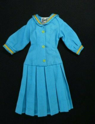 Vintage Barbie - See Worthy 1872 Turquoise Dress W/ Gold Trim