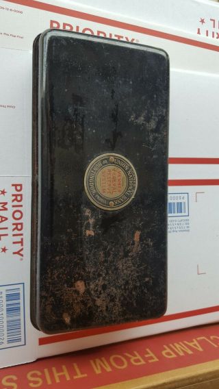 Antique Union National Bank Huntingdon Pa Safety Deposit Metal Money Box No Key