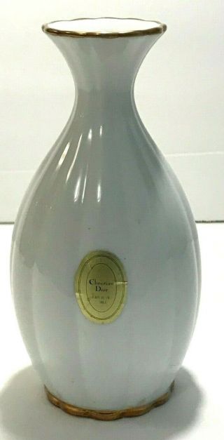 White Porcelain & Gold Trim Christian Dior 5 1/2 " Bud Vase With Label Japan