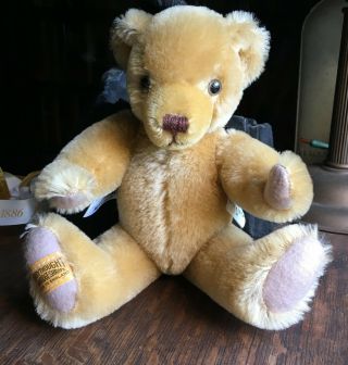 Vintage British Merrythought Liberty Bear 1986 Mohair 10 Inch Jointed Teddy