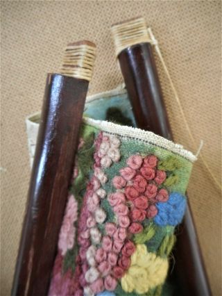 LOVELY Vintage Antique Floral House Finished Completed Tapestry HAND EMBROIDERY 5