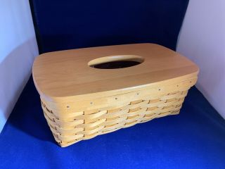 Longaberger Large Tissue Basket With Lid And Protector