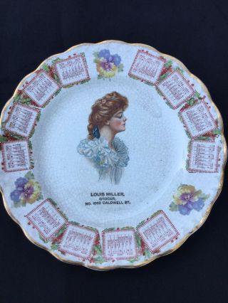 1909 Calendar Plate By Carnation McNicol 9 Inch Gibson Girl 2