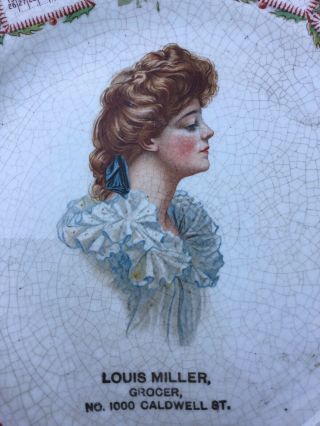1909 Calendar Plate By Carnation McNicol 9 Inch Gibson Girl 6