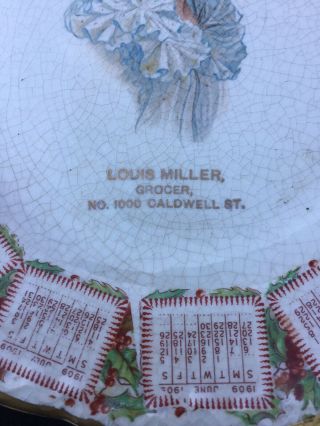 1909 Calendar Plate By Carnation McNicol 9 Inch Gibson Girl 8