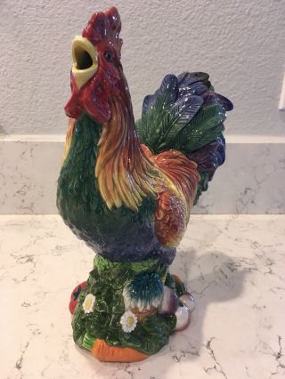 Fitz And Floyd Coq Du Village Rooster Pitcher