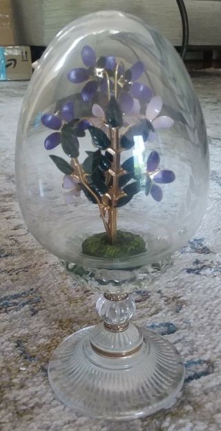 Franklin House Of Faberge The Violet Bouquet Egg W/ Crystal 24kt Gold