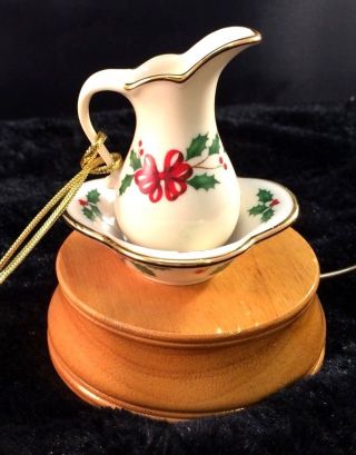 Lenox Holiday Dimensions Pitcher And Bowl Christmas Ornament