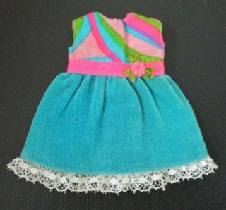 Vintage Barbie: Skipper 1748 Triple Treat Blue Velvet Dress