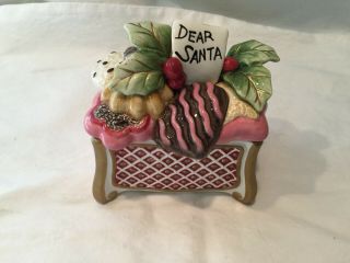 Fitz And Floyd Christmas Trinket Candy Box Dish With Lid