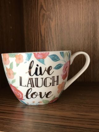 Portobello By Inspire Coffee Mug Live Laugh Love Floral Fine Bone China