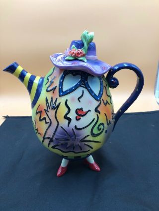 Studio Designworks Lady With Glasses And High Heel Shoes Teapot W/lid (crazed)