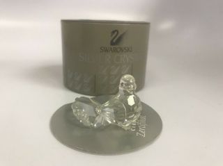 Swarovski Crystal Glass Dove Bird Figurine Pink Eyes W/ Box
