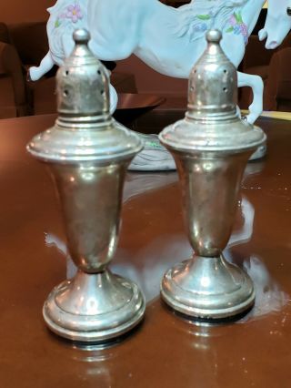 Vintage Empire Sterling Silver Salt & Pepper Shakers Weighted