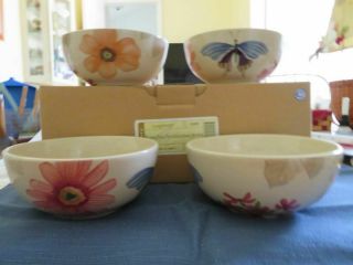 Longaberger Botanical Fields Pottery - Soup & Salad Bowls