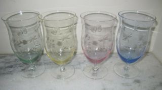 Lenox Set Of 4 Butterfly Meadow Crystal Glasses Msrp $58.  00