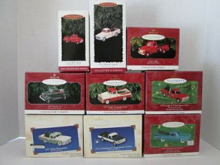 Hallmark All American Truck Series Set Of Nine Ornaments 1995 - 2003
