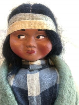 Vintage 10 " Native American Indian Boy “bully Good” Skookum Doll